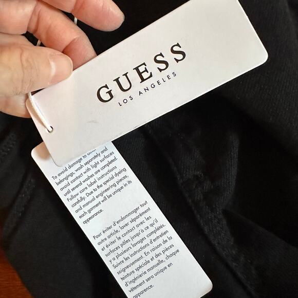 Guess Overdye Black 1981 Cutoff Denim Jean Shorts Raw Edge NWT 80s size 26 - Picture 9 of 16